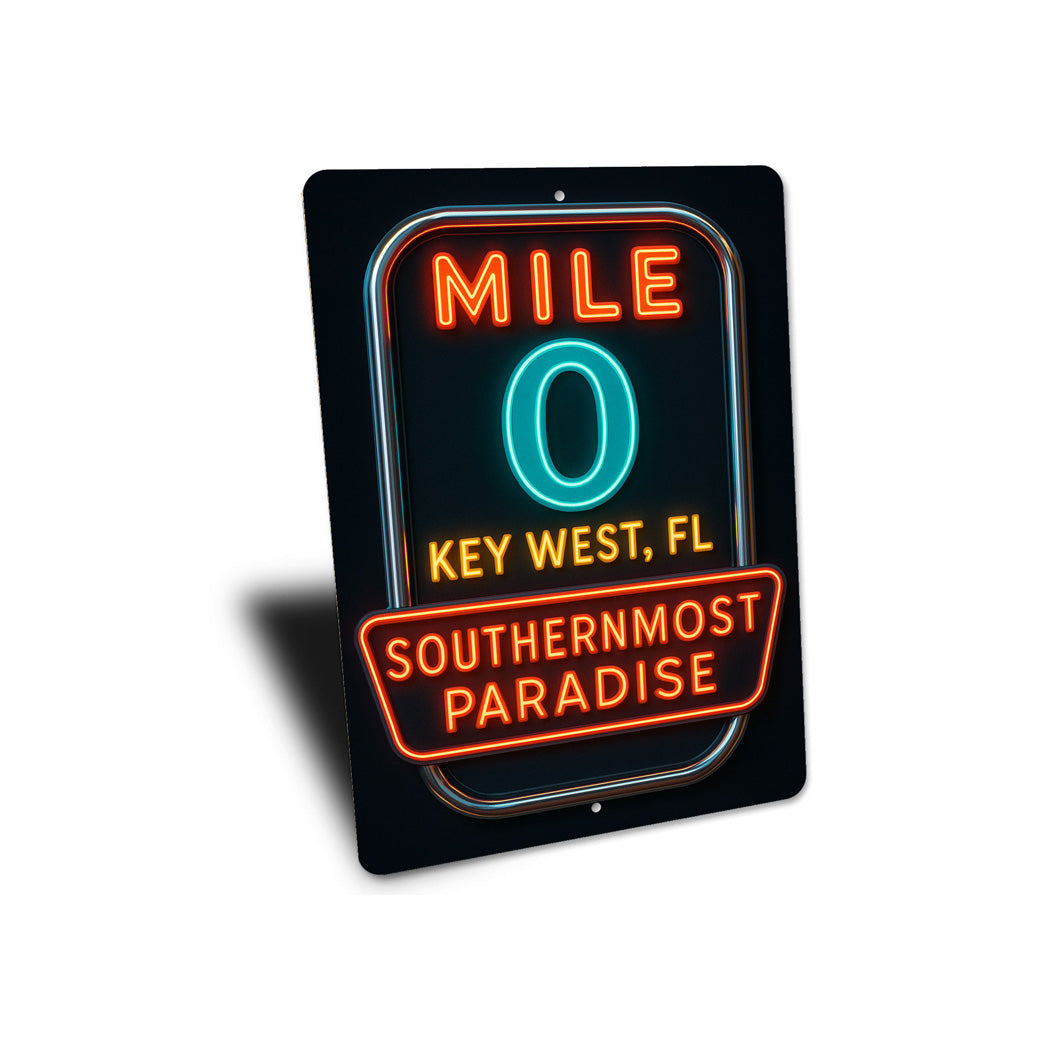 Mile 0 Southernmost Paradise Key West Neon Style Sign