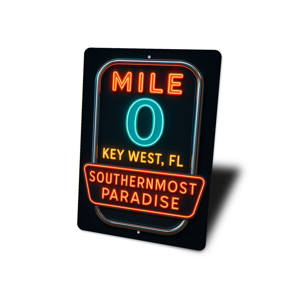 Mile 0 Southernmost Paradise Key West Neon Style Sign