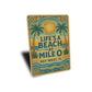 Life's A Beach At Mile 0 Mosaic Tile Theme Key West Sign