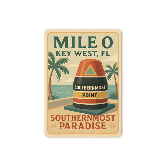 Mile 0 Southernmost Paradise Nostalgic 1920s Key West Sign