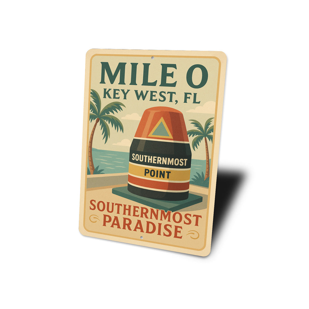 Mile 0 Southernmost Paradise Nostalgic 1920s Key West Sign