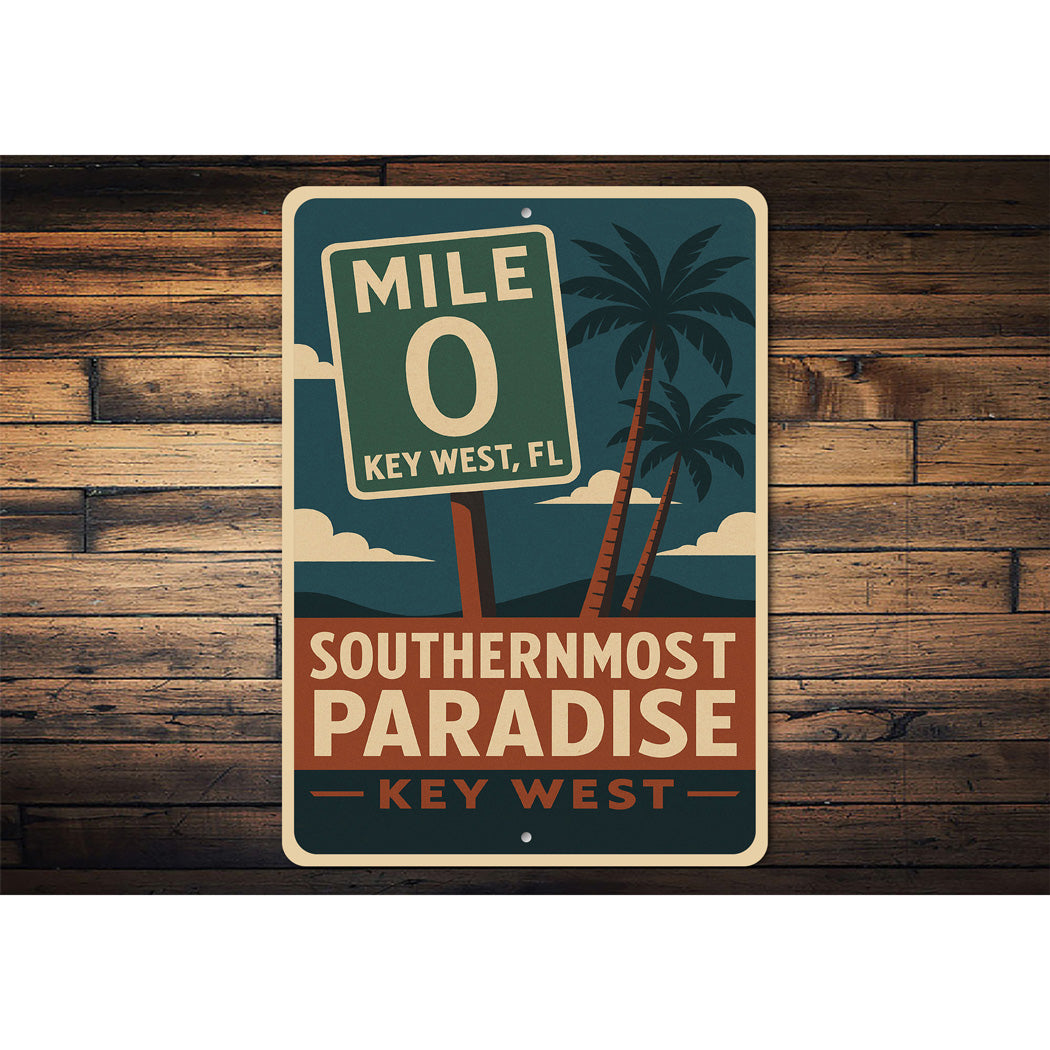 Mile 0 Southernmost Paradise Key West Palms Sign