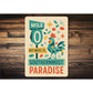 Mile 0 Key West Paradise Mid-Century Geometric Style Sign