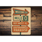 Welcome To Mile 0 Key West Retro Motel Sign