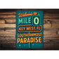Welcome To Mile 0 Key West Florida Retro Neon Sign