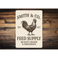 Personalized Feed Supply Quality Grains And Provisions Sign