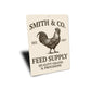 Personalized Feed Supply Quality Grains And Provisions Sign