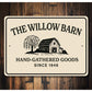 Personalized The Willow Barn Hand-Gathered Goods Sign