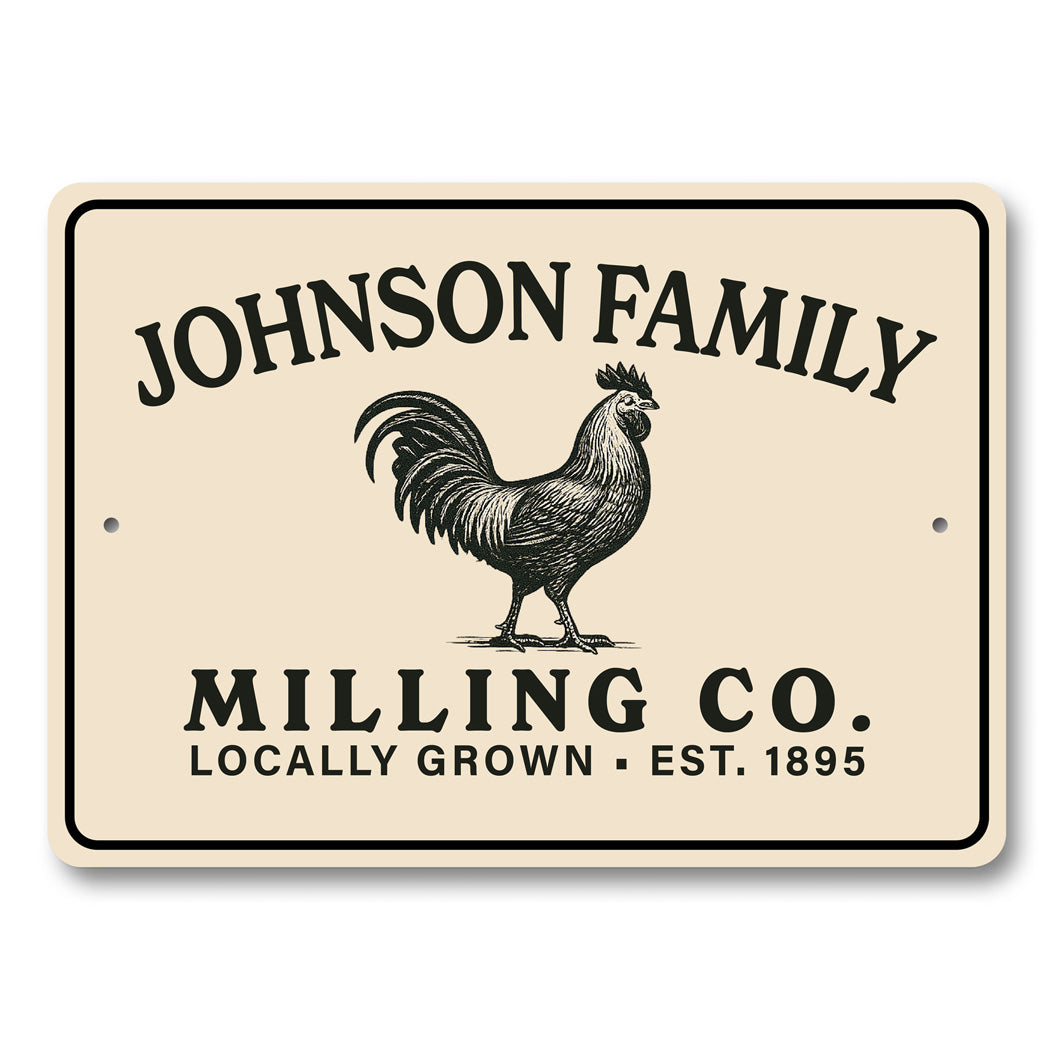 Personalized Farm Milling Co. Family Sign