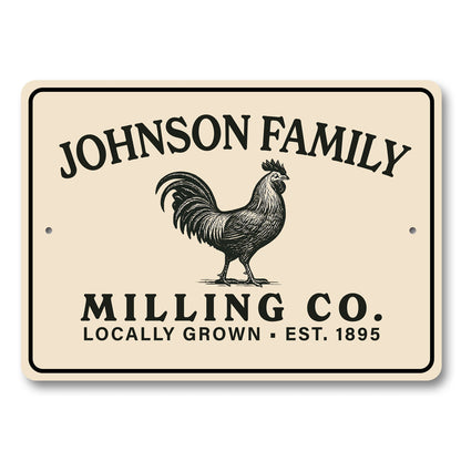 Personalized Farm Milling Co. Family Sign