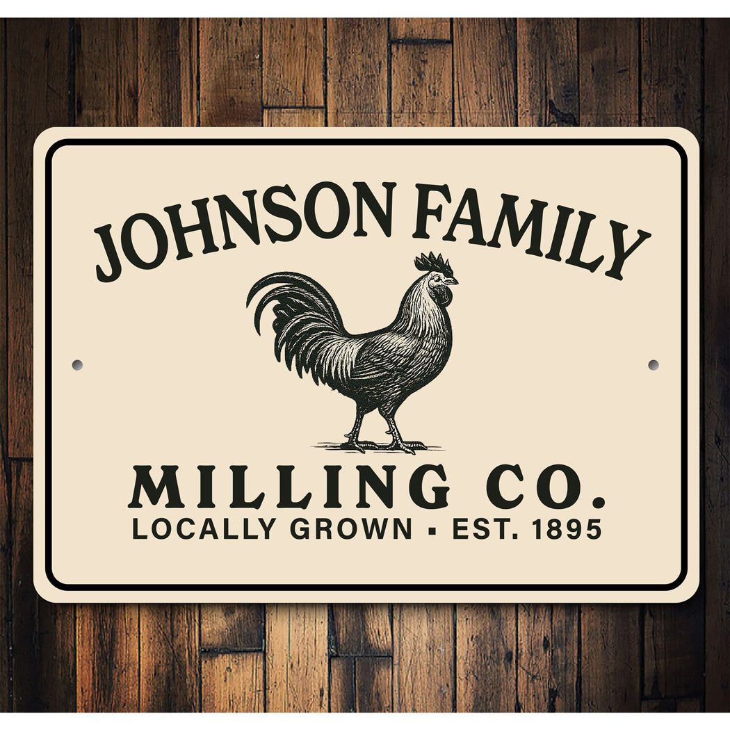 Personalized Farm Milling Co. Family Sign