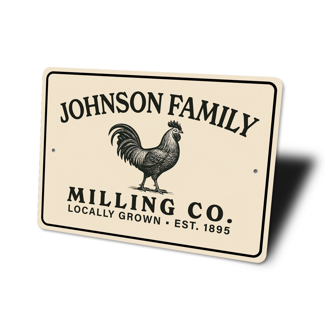 Personalized Farm Milling Co. Family Sign