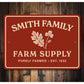 Personalized Farm Supply Family Sign