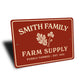 Personalized Farm Supply Family Sign