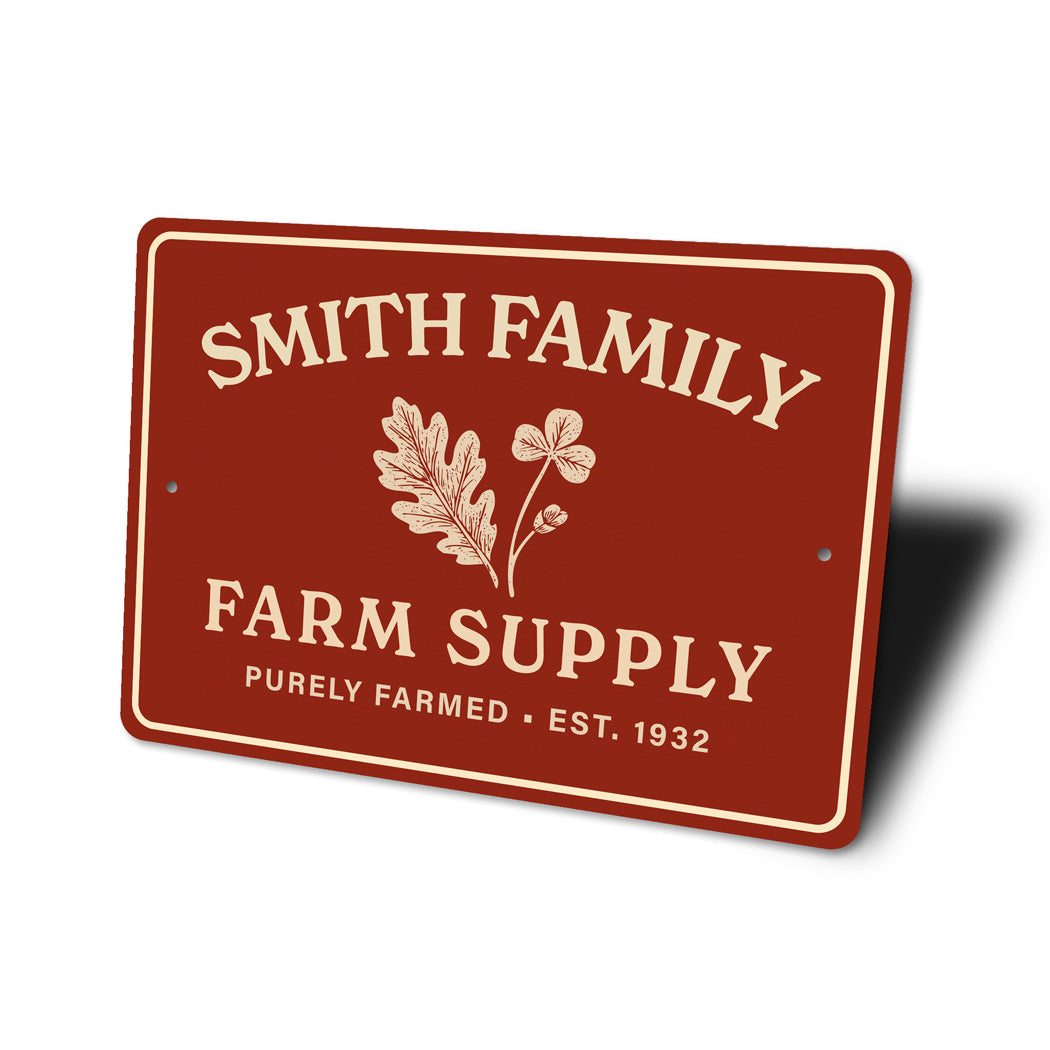 Personalized Farm Supply Family Sign