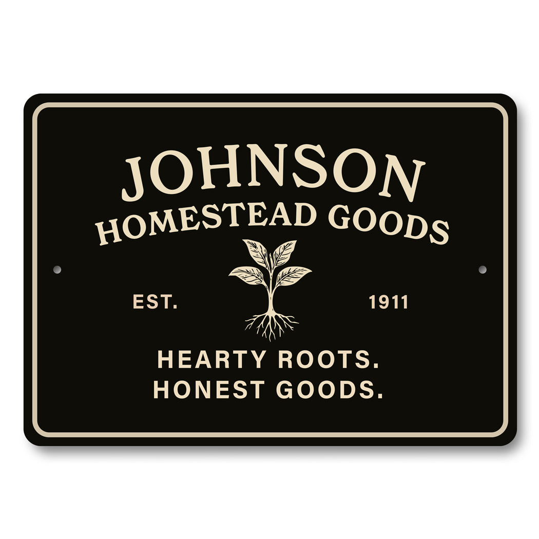 Personalized Homestead Goods Sign