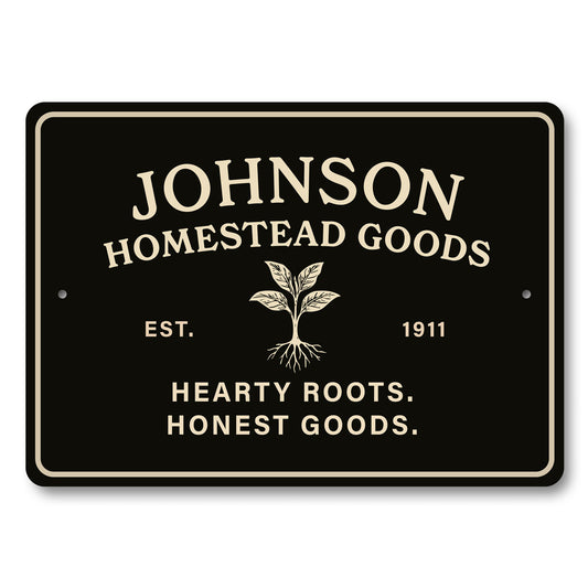 Personalized Homestead Goods Sign