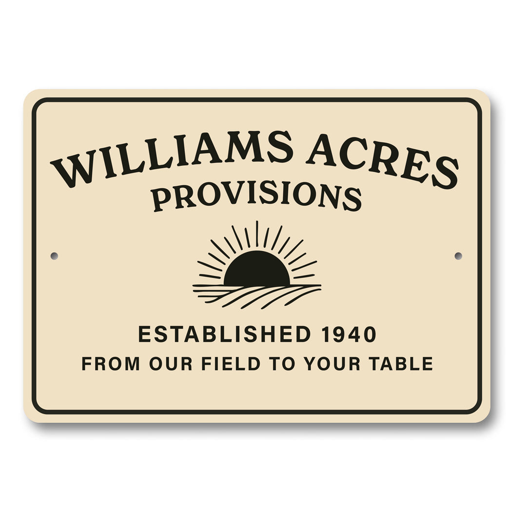 Personalized Farm Sign From Our Field To Your Table