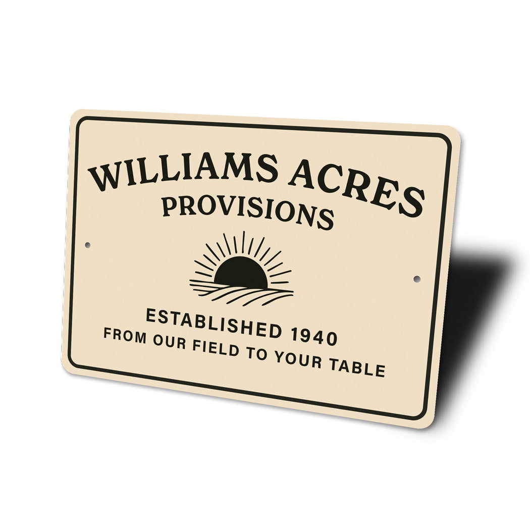 Personalized Farm Sign From Our Field To Your Table