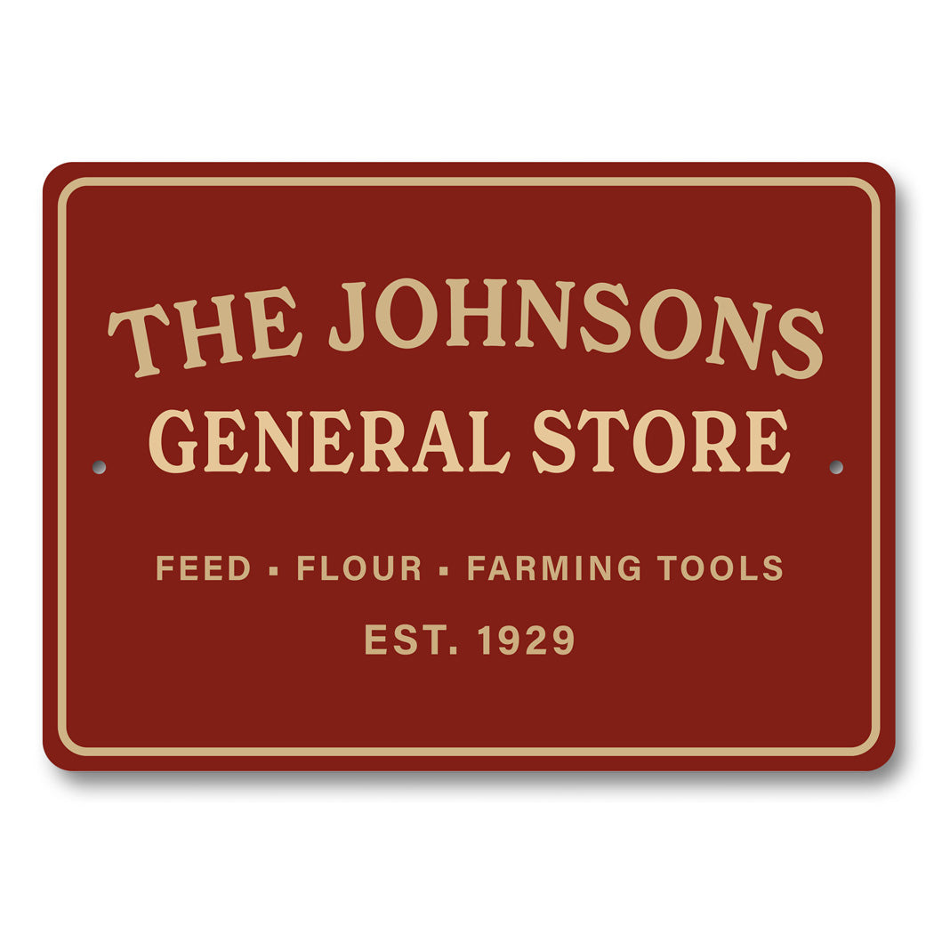 Personalized General Farming Tools Store Sign