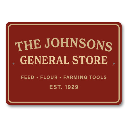 Personalized General Farming Tools Store Sign