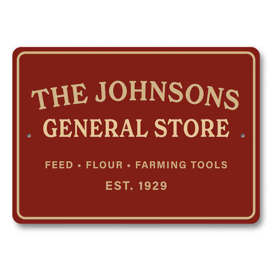 Personalized General Farming Tools Store Sign