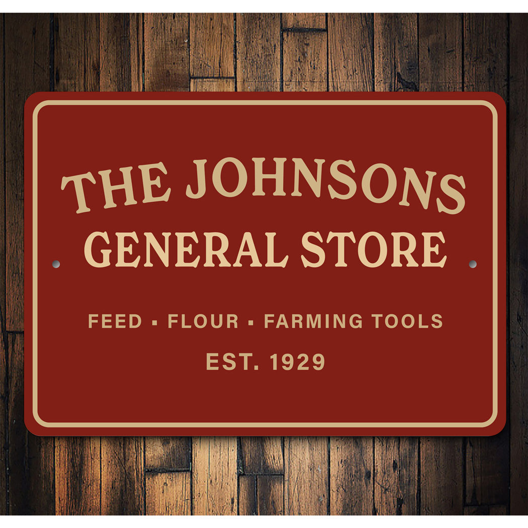 Personalized General Farming Tools Store Sign