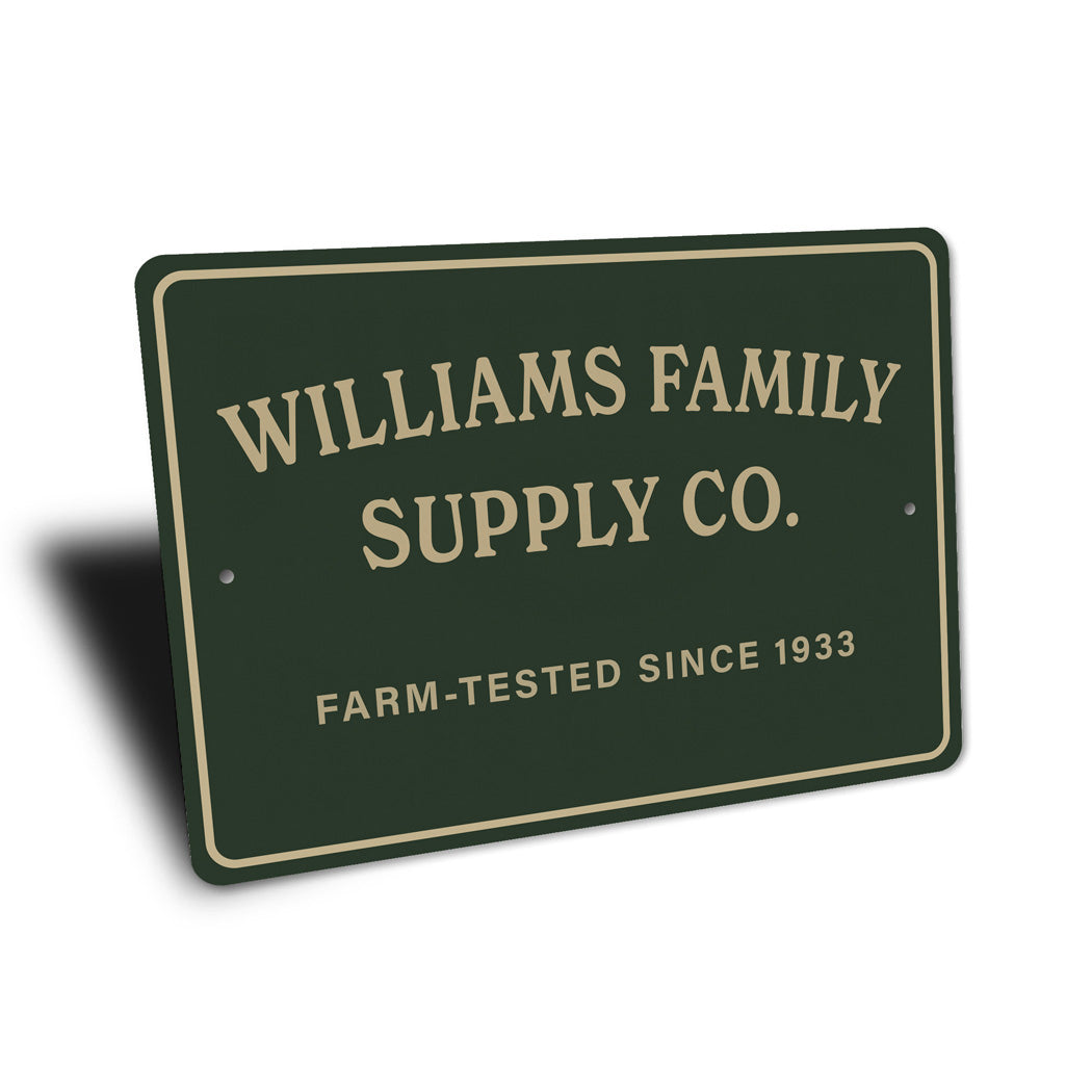 Personalized Family Supply Co. Farm-Tested Sign
