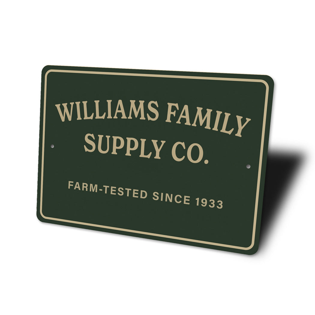 Personalized Family Supply Co. Farm-Tested Sign