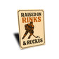 Raised on Rinks Ski Sign