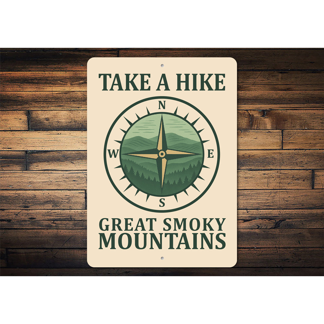 Compass Take A Hike Great Smoky Mountains Sign