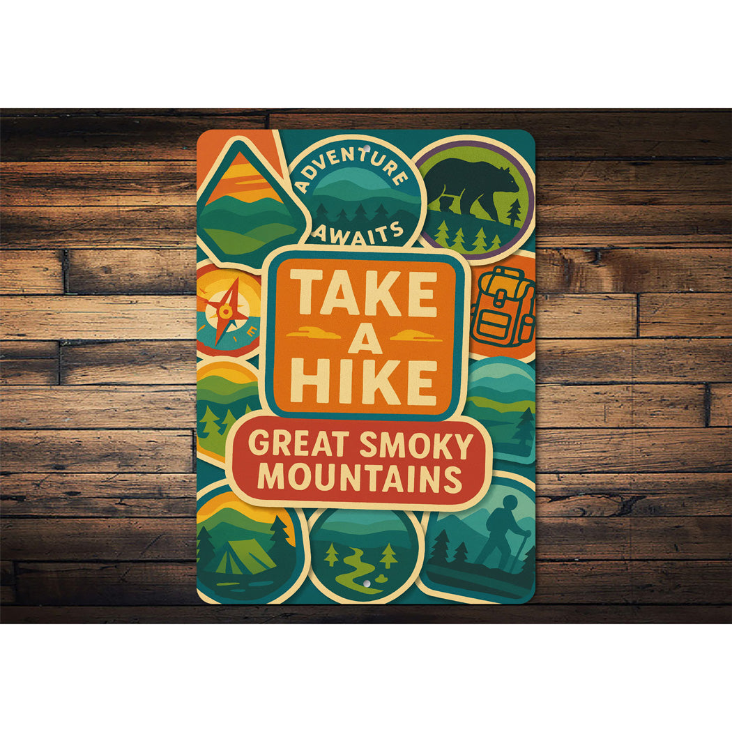 Clip Art Collage Take A Hike Great Smoky Mountains Sign