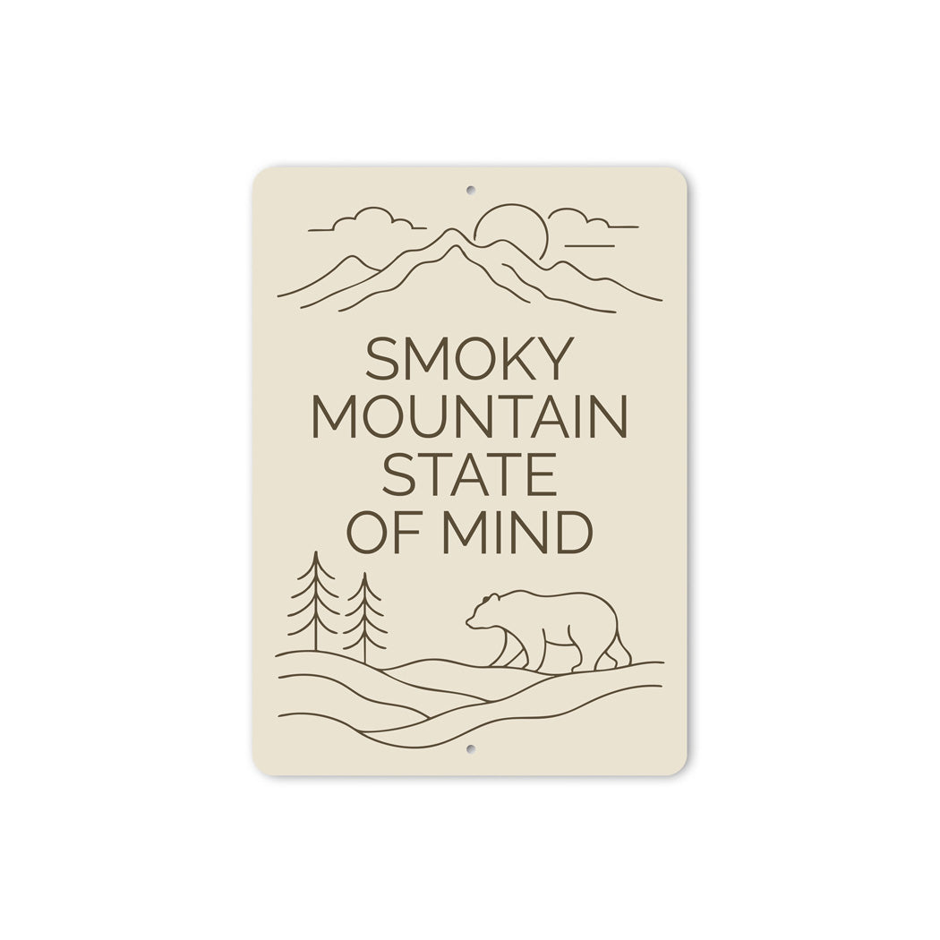 Smoky Mountain State Of Mind Outlines Art Sign