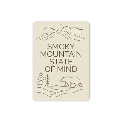 Smoky Mountain State Of Mind Outlines Art Sign