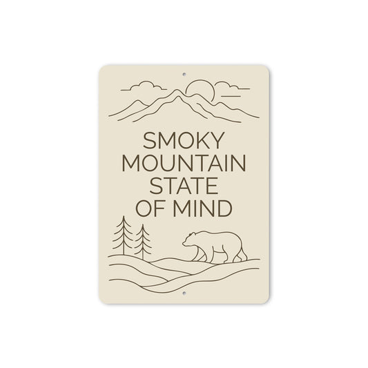 Smoky Mountain State Of Mind Outlines Art Sign
