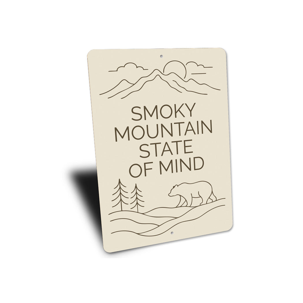 Smoky Mountain State Of Mind Outlines Art Sign