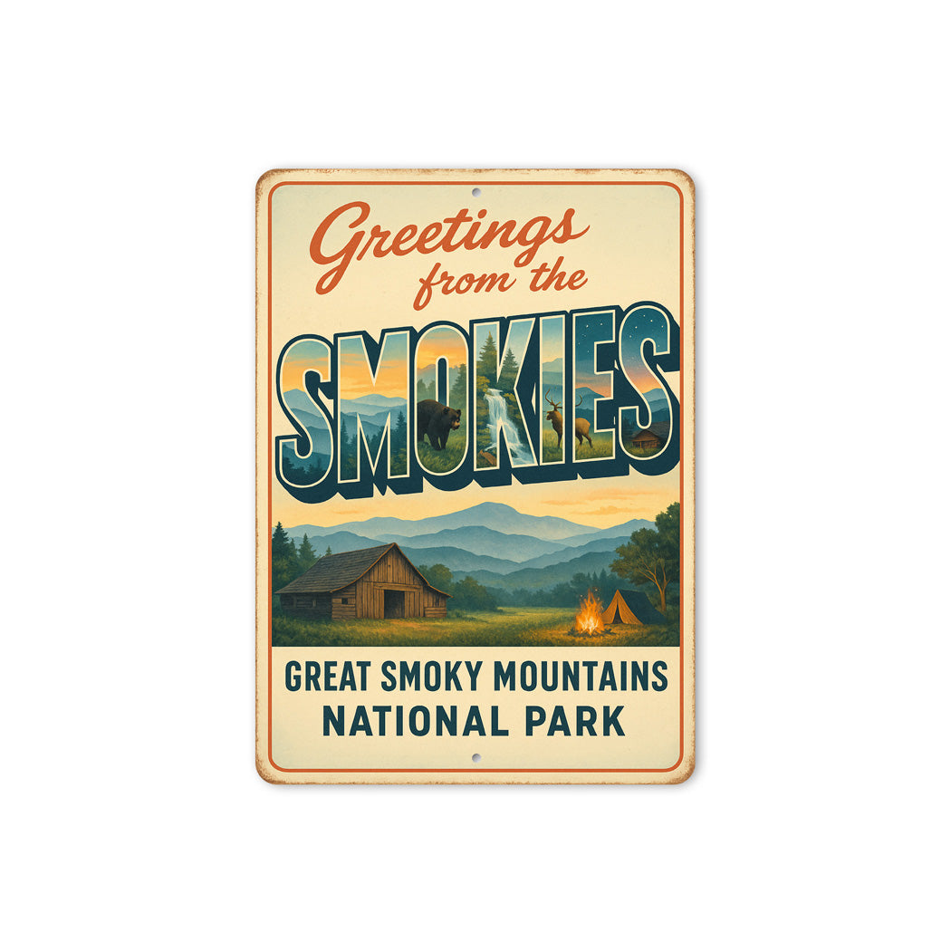 Greeting From The Smokies Great Smoky Mountains Sign