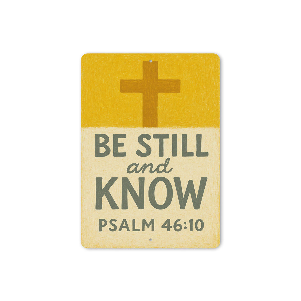 Be Still And Know Psalm 46:10 Bible Verse Sign