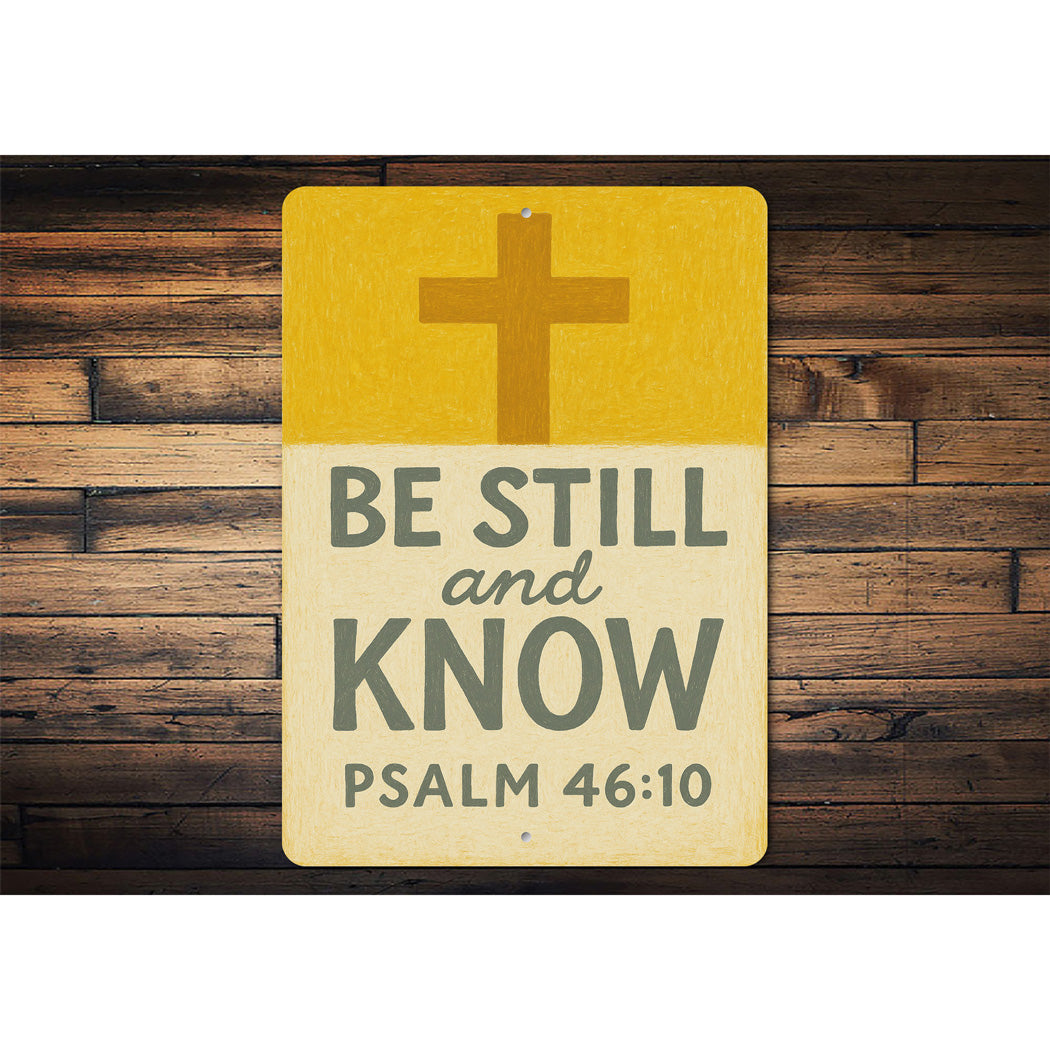 Be Still And Know Psalm 46:10 Bible Verse Sign
