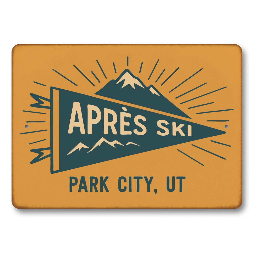 Apres Ski Flag Park City Utah Sign