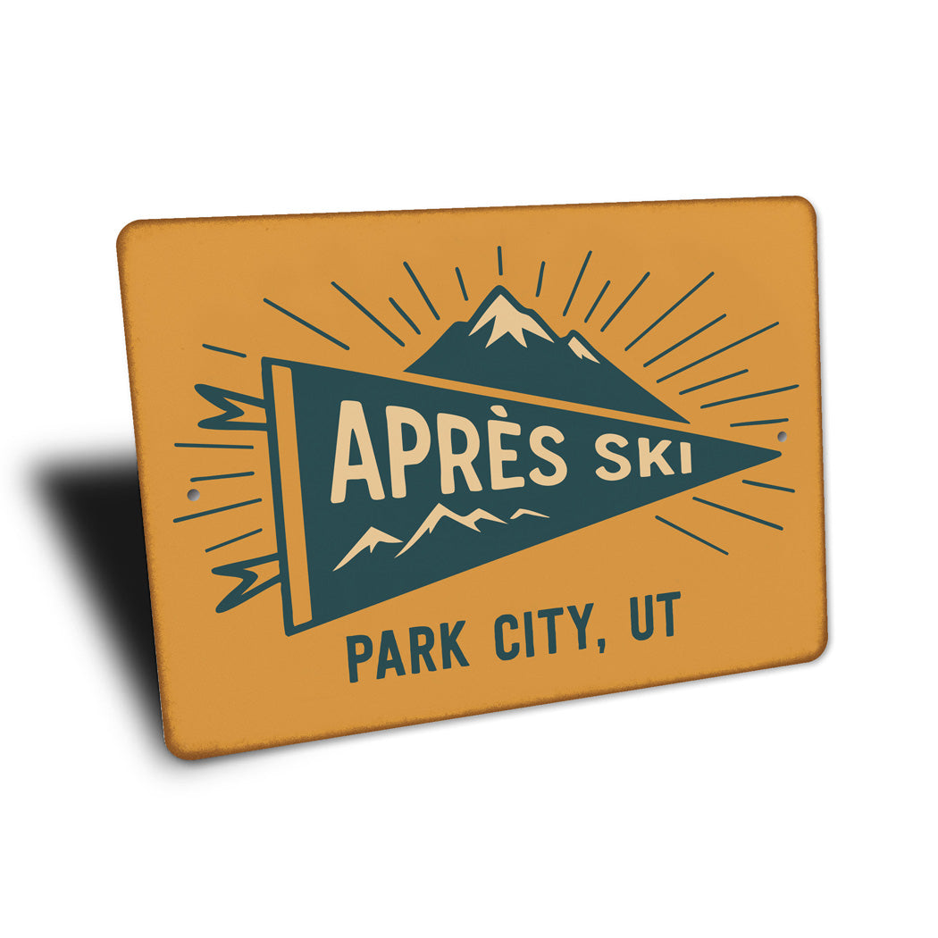 Apres Ski Flag Park City Utah Sign