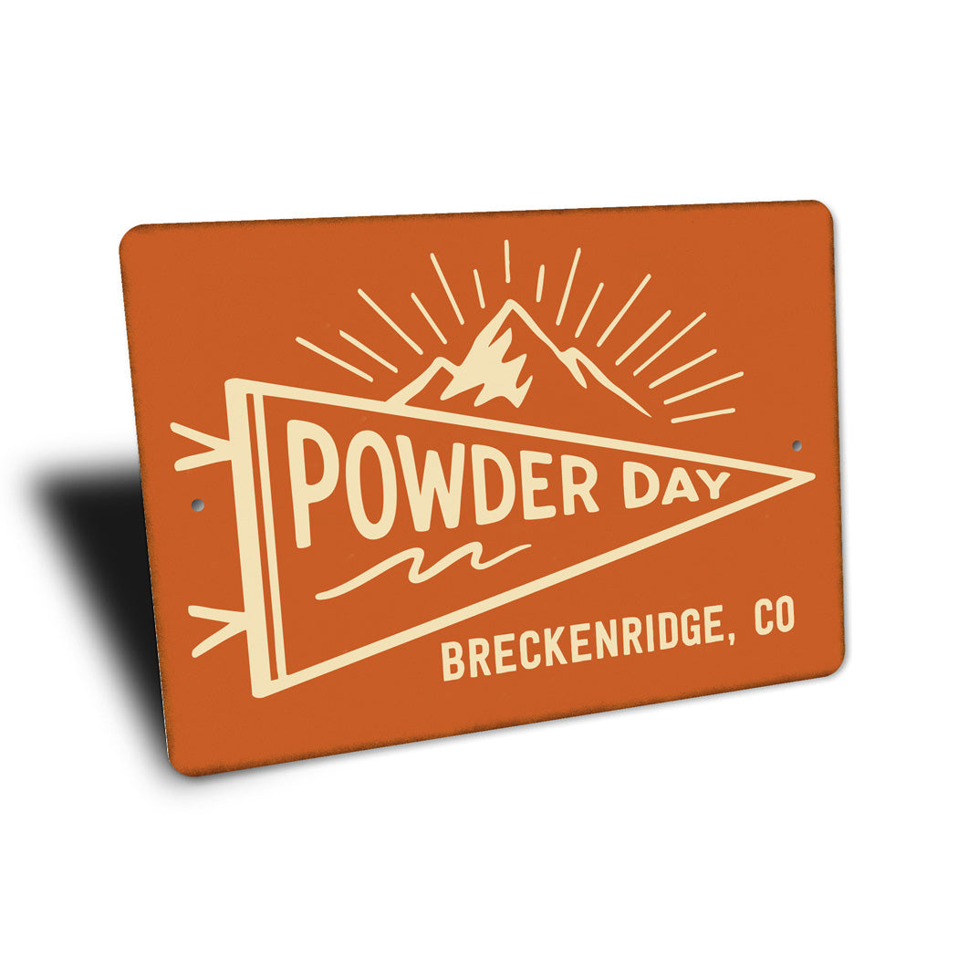 Powder Day Flag Breckenridge Colorado Sign