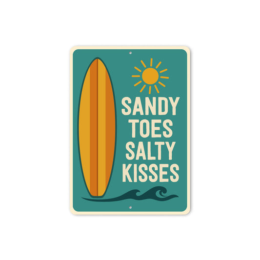 Sandy Toes Salty Kisses Surfboard Sign
