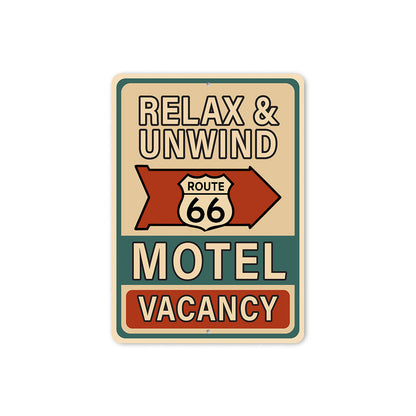 Relax And Unwind Route 66 Motel Vacancy Sign