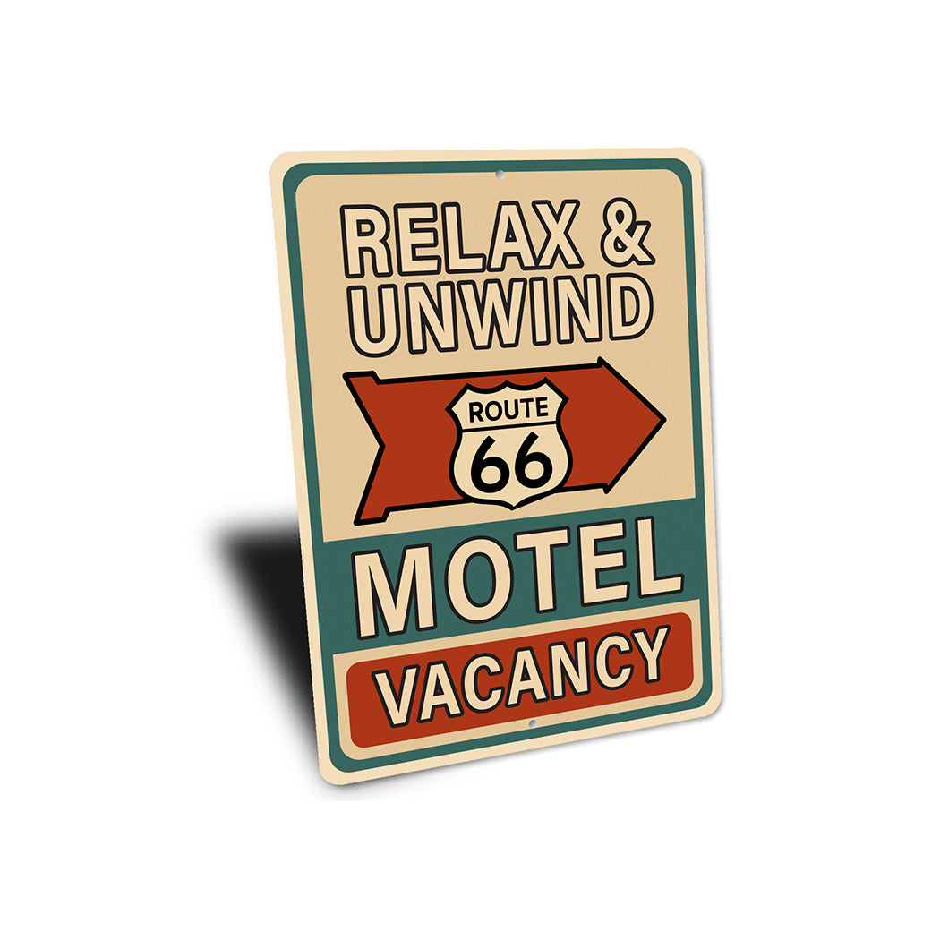 Relax And Unwind Route 66 Motel Vacancy Sign