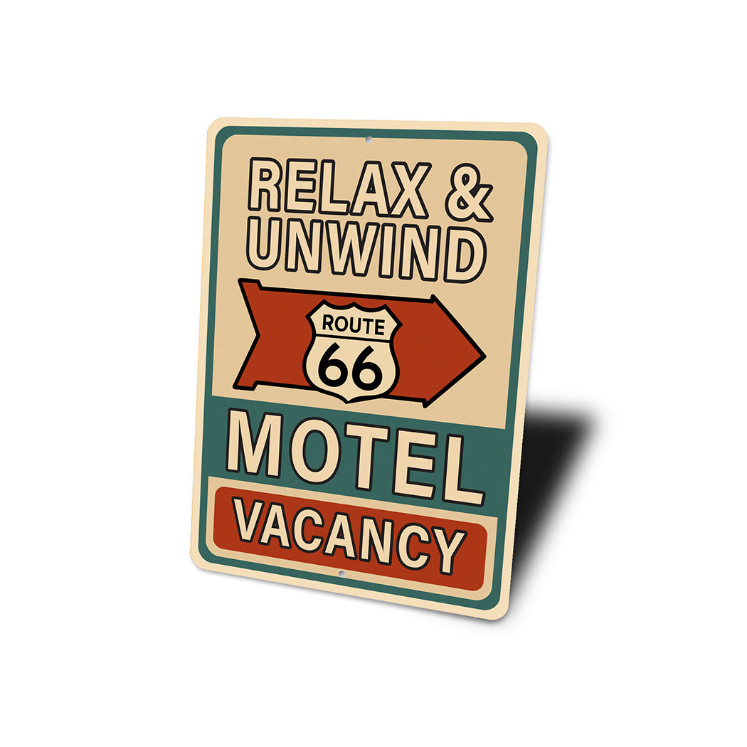 Relax And Unwind Route 66 Motel Vacancy Sign
