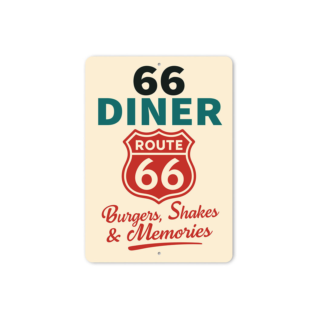Route 66 Diner Burgers Shakes And Memories Sign