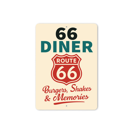 Route 66 Diner Burgers Shakes And Memories Sign