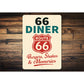 Route 66 Diner Burgers Shakes And Memories Sign