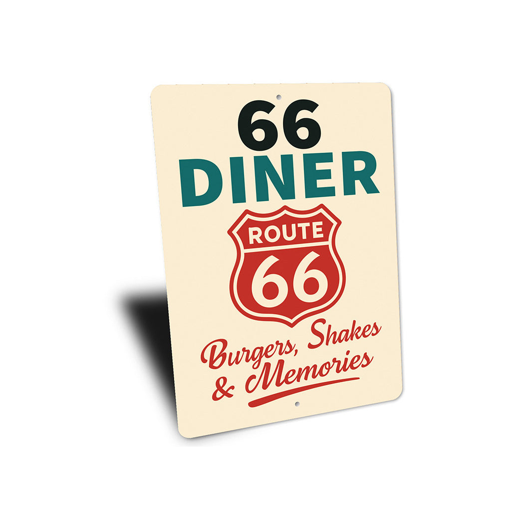 Route 66 Diner Burgers Shakes And Memories Sign